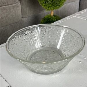 Indiana Glass Co Tiara Sandwich Clear Depression Glass Bowl Serving 8.5" Vintage